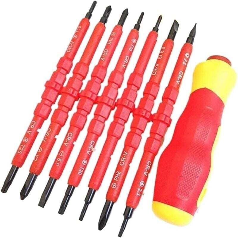 Isoliertes Elektriker-Schraubendreher-Set, isolierter Schraubendreher mit Griff, Reparaturwerkzeug-Set (8-teiliges Set)