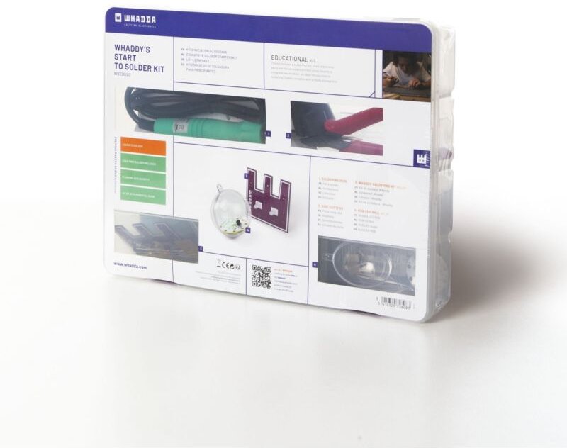 Thumbnail - Whadda Lötbausatz, Whaddy's Löt-Anfängerset, Elektronik Bastelkit mit Lötkolben, Zange und 2 Bausätze, DIY Baukasten, Lö...