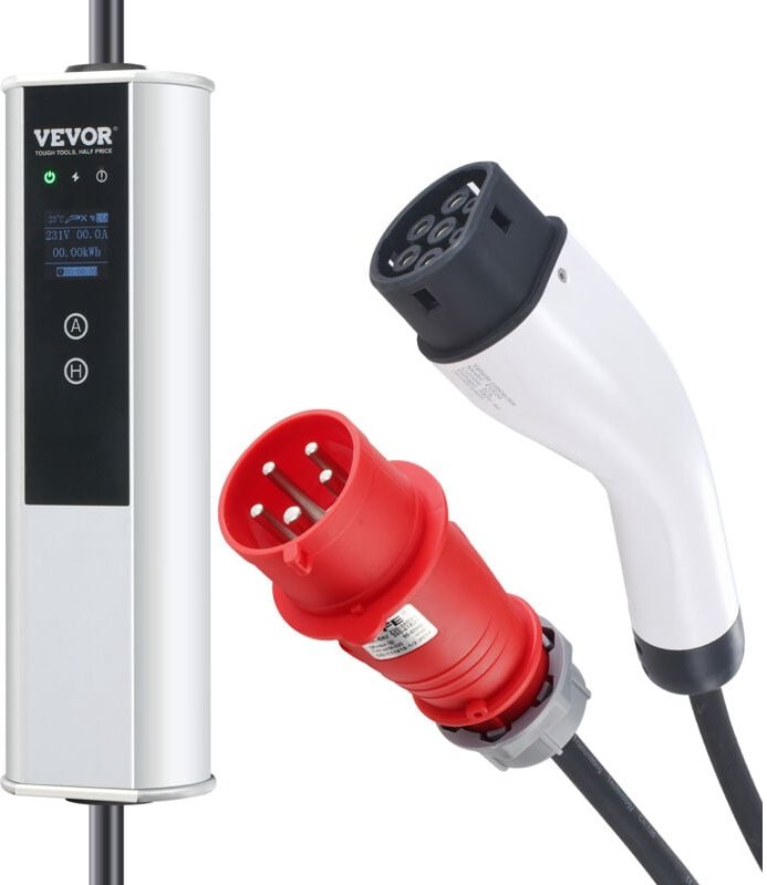 Thumbnail - Mophorn Tragbares EV-Ladegerät Typ 2, 32 A 7,36 kW/22 kW, Ladegerät für Elektrofahrzeuge mit 7,5 m Kabel, CEE 32-Stecker...