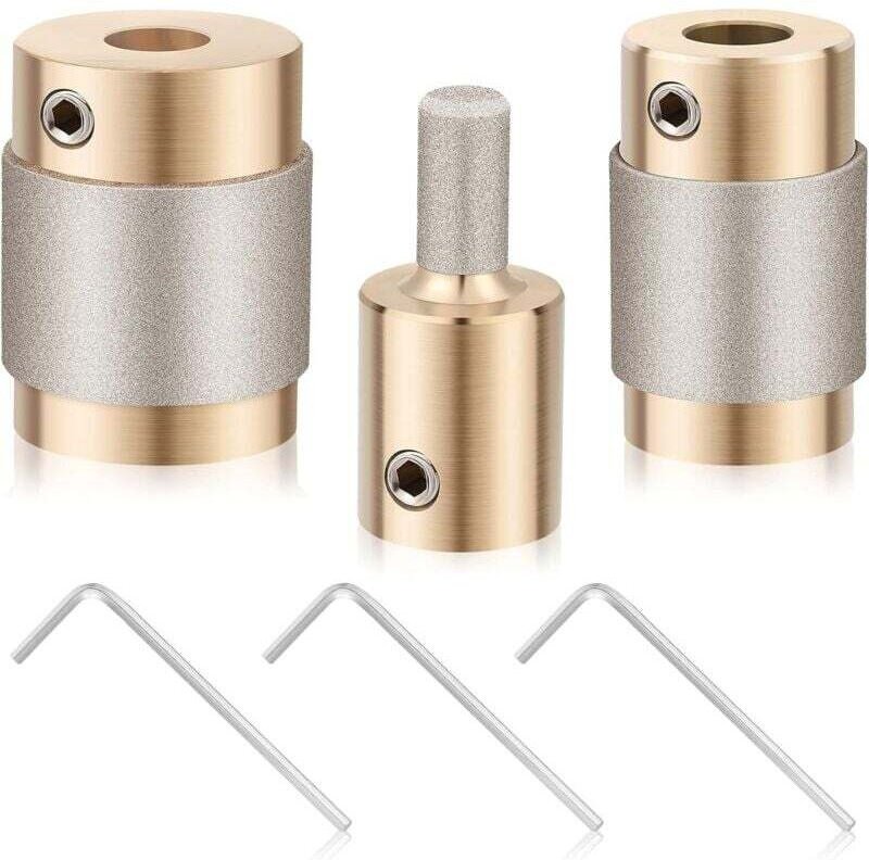 Punte per smerigliatrice diamantata per vetro, 3 misure (1 pollice, 3/4 pollice, 1/4 pollice) per utensili per vetrate c...