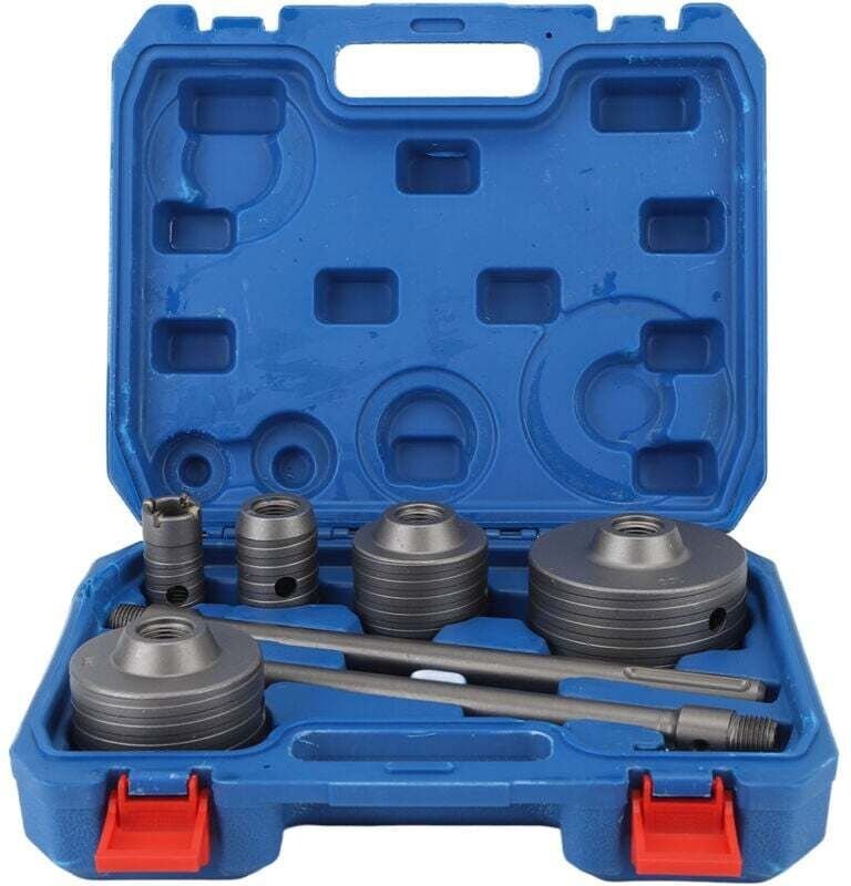 9-teiliges Betonlochsägen-Set für Zement- und Betonlöcher, 30/40/65/80/100 mm, Hohlbohrer aus Wolframstahl mit Aufbewahr...