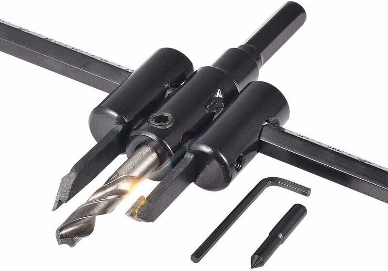 Verstellbares Lochsägen-Set 30–200 mm, Bohrer für Holz und Gipskarton, runder Schnitt, vielseitiges Heimwerkerwerkzeug