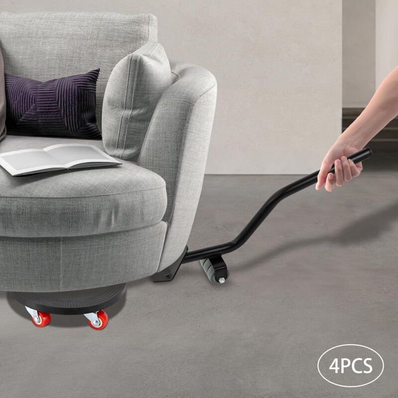 Schwerer Möbelheber Mover Dolly Set, 360 ° Drehung 5-Rad-Dollies mit 4 Schiebern und Brechstange, 500kg Kapazität, Schwe...