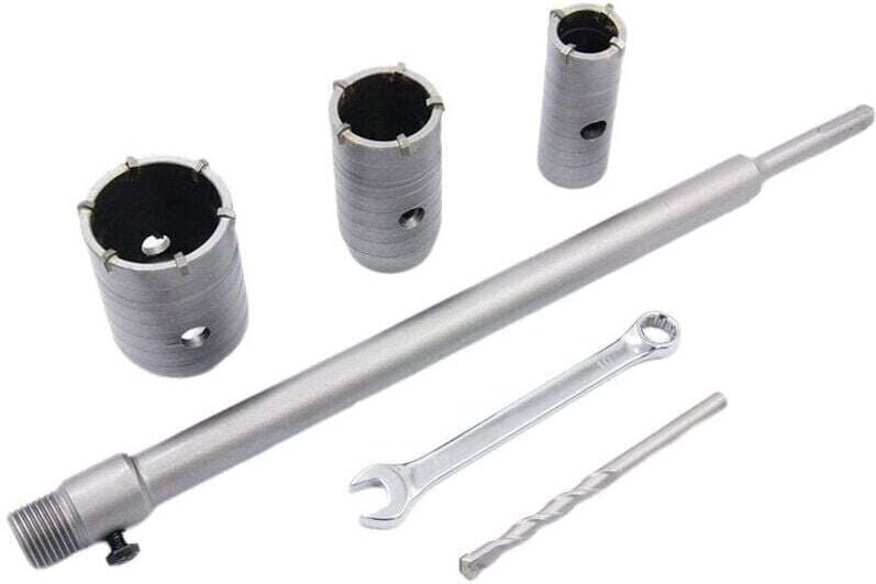 Lochsägen-Set, SDS-Plus-Bohrer für Beton (30 mm, 40 mm, 50 mm und 350 mm) mit Verlängerung und Hartmetallspitze, Lochsäg...