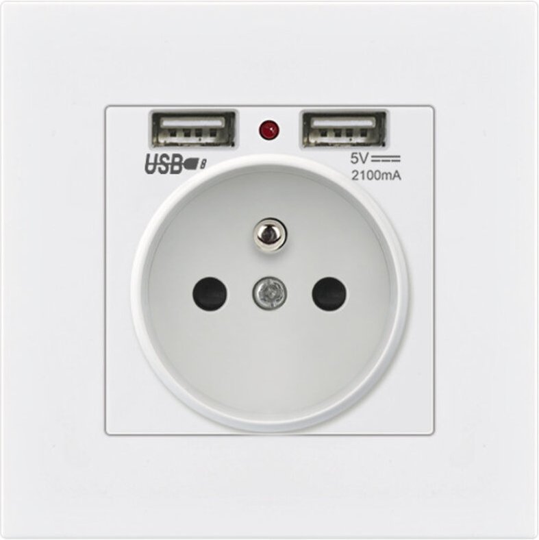 Steckdose mit 2 USB Ports 5V 2.1A – Unterputz USB Steckdose Wand