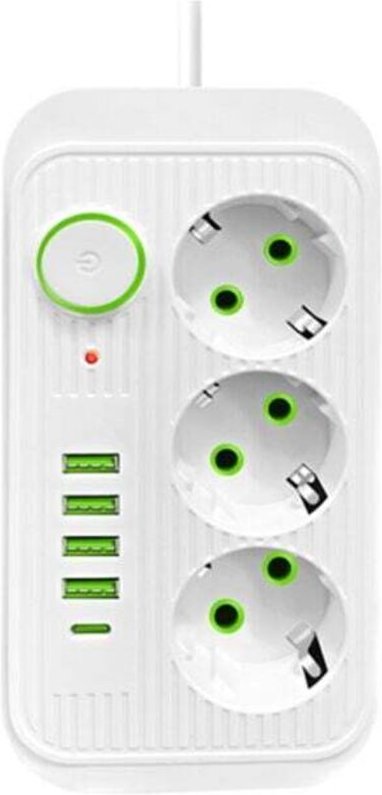 Multiprise Murale 3 Prises et 4 USB avec 1 USB C, Electrique 8 en 1, Multiprise Secteur pour la Maison Le Bureau Noir(17...