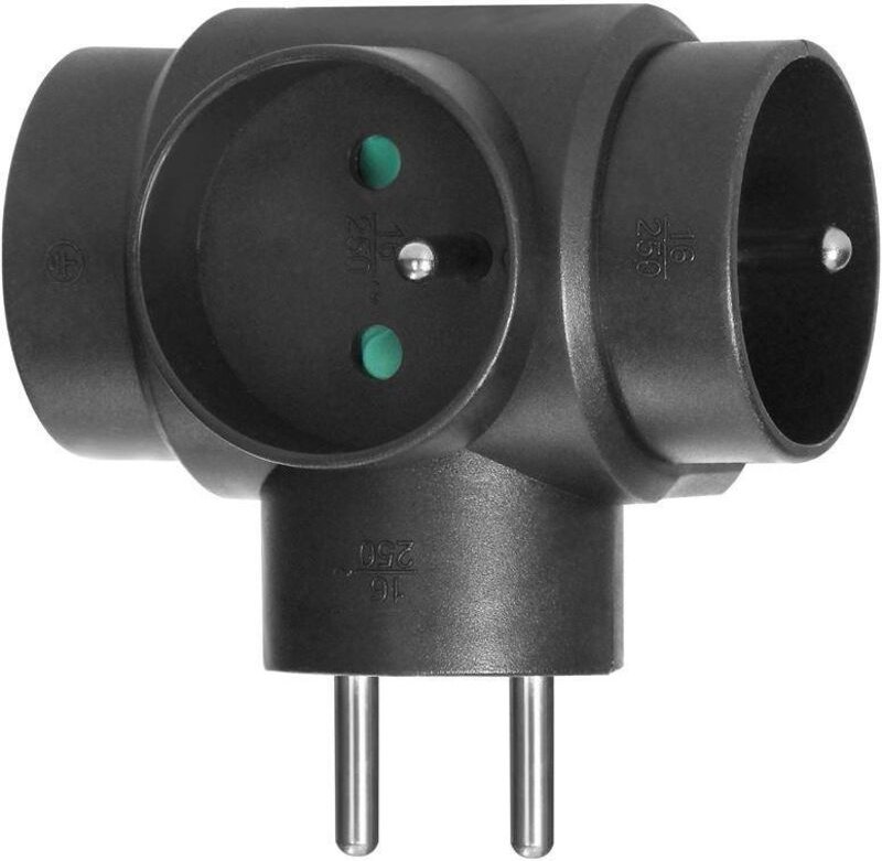 Verteiler 3x2P+Z schwarz OR-AE-13184/B