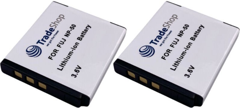 2x Trade-Shop Li-Ion Kamera-Akku 3,6V kompatibel mit Kodak EasyShare M1033, M1093 IS, V1073, V1233, V1253, V1273, PlayFu...