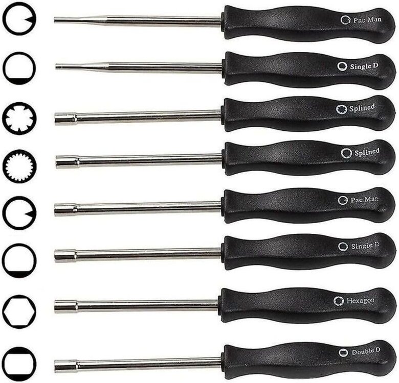 Vergaser-Einstellwerkzeug Set mit 8 verschiedenen Vergaser-Schraubendrehern -