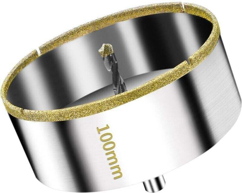100-mm-Diamant-Lochsäge mit Zentrierführung, Fliesenlochsäge mit Diamantbeschichtung, Diamant-Kernbohrer für Glas, Flies...