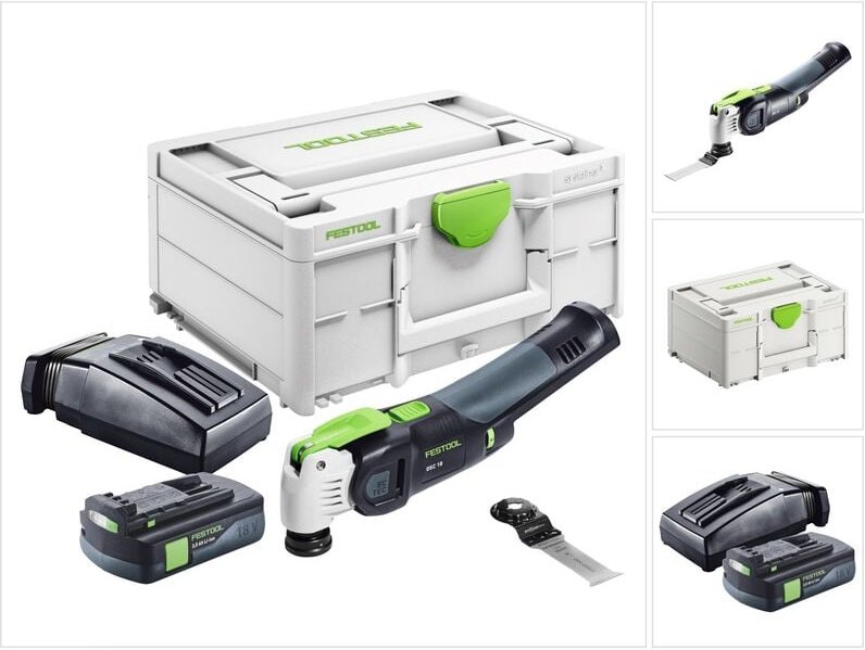 Vecturo osc 18 E-Basic Akku Oszillierer 18 v Starlock Max Brushless + 1x Akku 3,0 Ah + Ladegerät + Systainer - Festool