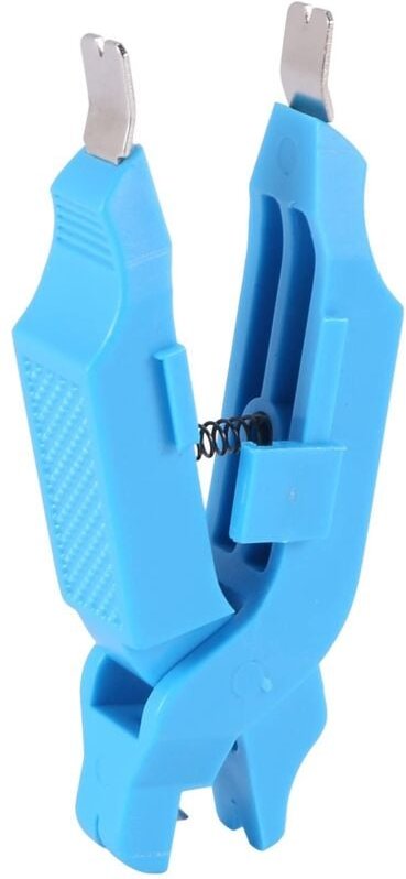 Blauer ABS-Angelschnurclip (1 Stück) mit unverzichtbarem Werkzeug zum Stippfischen.