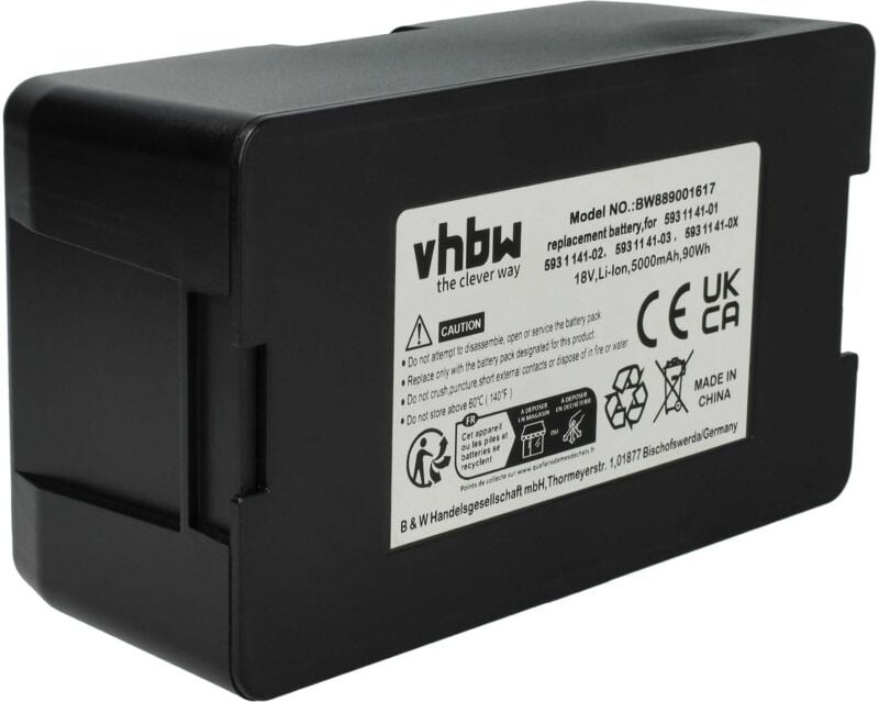 Vhbw - Akku kompatibel mit Husqvarna Automower 550H, 550 epos Rasenroboter Rasenmäher (5000mAh 18V Li-Ion)