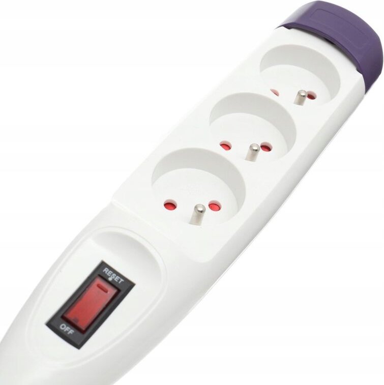 Stromverlängerungskabel, 3 Steckdosen, Steckdosenleiste, Schalter, 3 Meter, Heimgebrauch