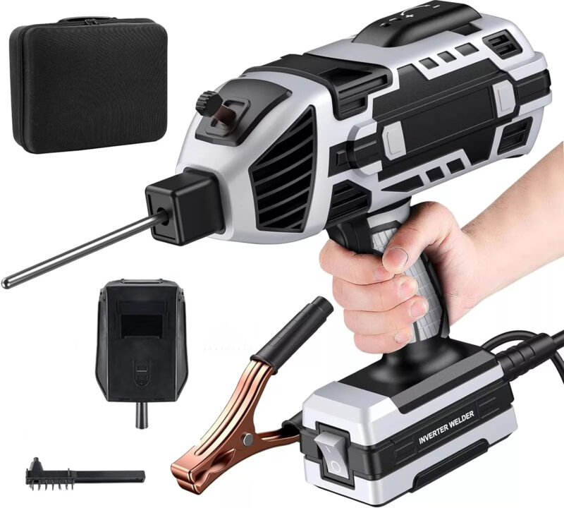 NICOLA Tragbares IGBT-Lichtbogenschweißgerät, Mini-Schweißgerät, tragbares Punktschweißgerät, grau, europäische Norm, 25...