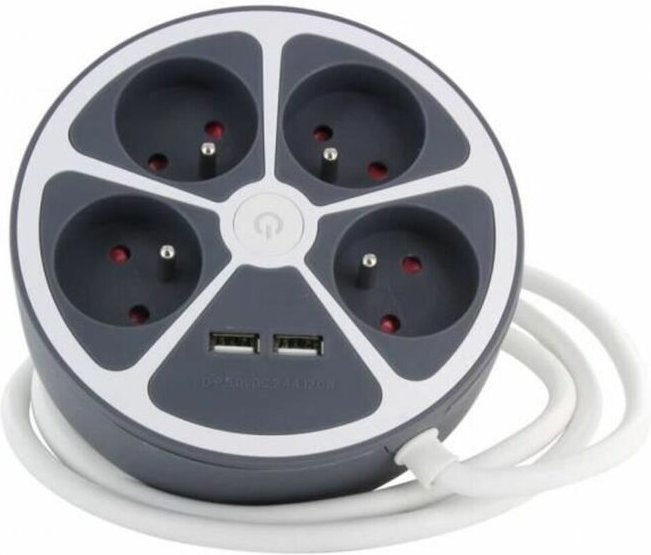 Steckdosenleiste mit 4 Steckdosen mit Schalter Chacon