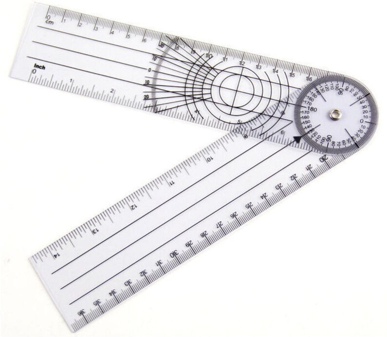 Ontway - Physiotherapie-Goniometer, professioneller 360-Grad-Winkel mit mehreren Regeln, 14 Zoll medizinische Wirbelsäul...