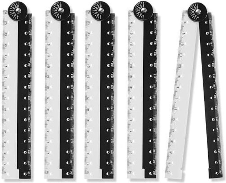 5 Stück Klapplineal, 15 cm, faltbares Lineal, Präzisionslineal für Schreibwaren, gerades geometrisches Lineal, Messwerkz...
