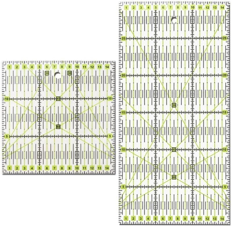 Stück Patchwork-Nählineal 30 cm x 15 cm, Universal-Lineal transparent, Nählineal mit cm-Teilung und Winkelangaben zum Nä...