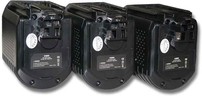 3x Akku kompatibel mit Bosch bti bhe 24VRE, gbh 24VFR, 11225VSR, 11225VSRH, 0 611 260 539 Werkzeug (3000 mAh, NiMH, 24 v...