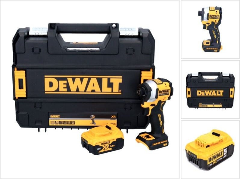 Dcf 850 Akku Schlagschrauber 18 v 205 Nm 1/4' Brushless + 1x Akku 5,0 Ah + tstak - ohne Ladegerät - Dewalt