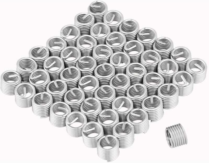 50 Stück Gewindereparatur-Einsätze, Helicoil M8, Gewindeeinsatz, Edelstahl-Draht-Gewindeeinsätze M8 x 1,25 x 1,5D, leuch...