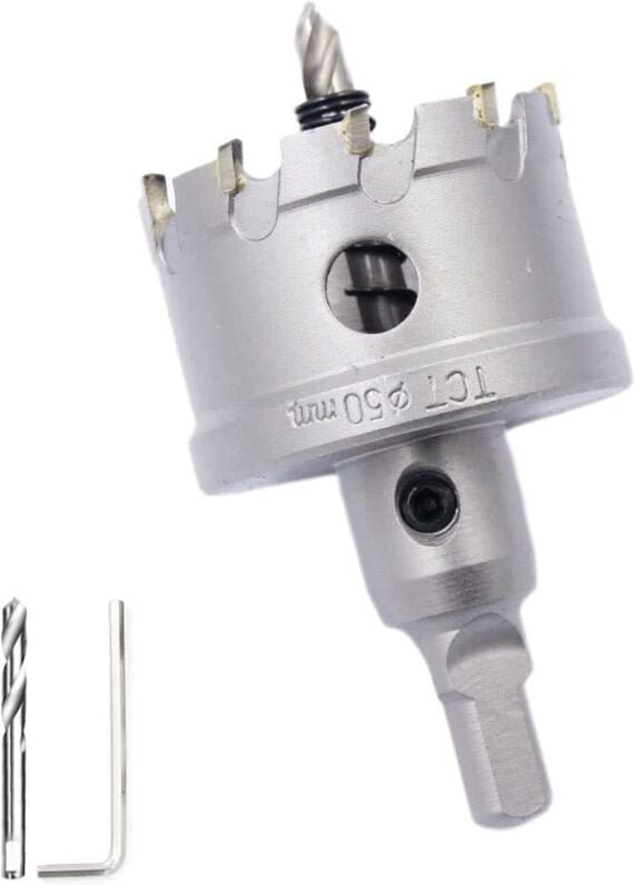 Hochleistungs-Lochsäge aus Hartmetall und Bimetall in Industriequalität, 50 mm, Lochschneider aus Edelstahl