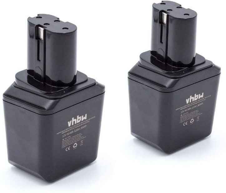 Vhbw - 2x Akku kompatibel mit Bosch gsr 12 ves, gsr 12 ve Werkzeug (3000 mAh, NiMH, 12 v)