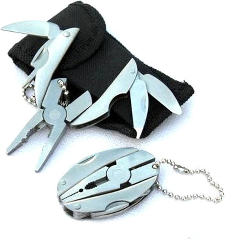 Tragbares Multifunktionswerkzeug aus Edelstahl für den Außenbereich: Zange, Messer, Schlüsselanhänger, Schraubendreher, ...