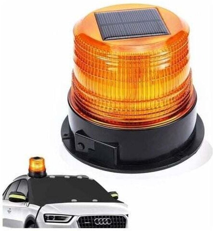 12V Solar/USB LED Kontrollleuchte mit rotierendem Magnet, blinkend, kabellos, für Auto und LKW