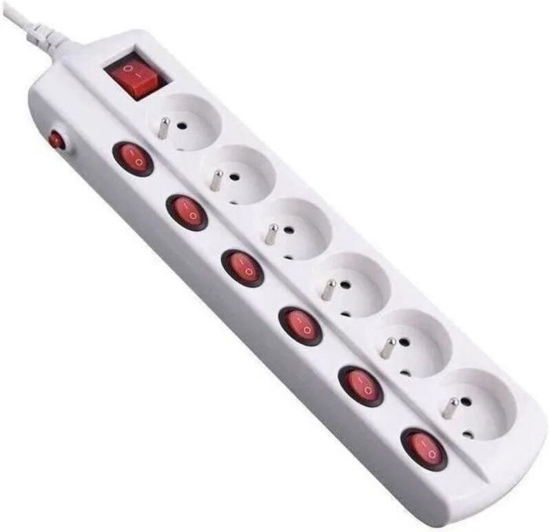 Electraline 35433 Steckdosenleiste 6 Steckdosen weiß für den Hausgebrauch