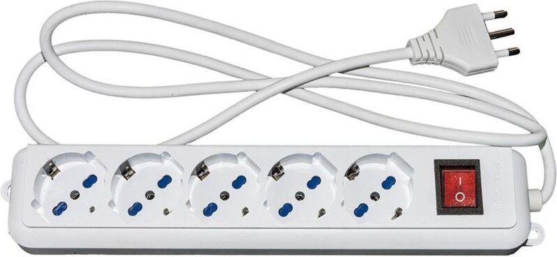 emmegi LKMP05L Verlängerungskabel 1,5 m 5 AC-Ausgänge Drinnen Weiß