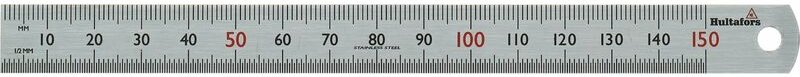 Hultafors Stahlmaßstab (Halb-) Milimeterteilung, Länge 15 cm, aus Stahl