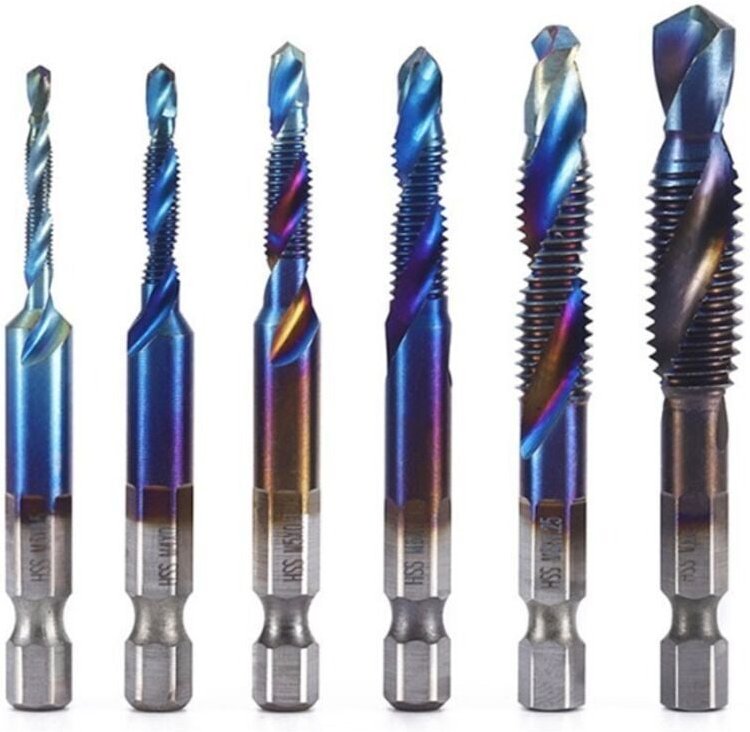 HSS-Gewindebohrer mit Titanbeschichtung und Sechskantschaft, metrische Verbindung M3 M4 M5 M6 M8 M10, Maschinen-Handwerk...
