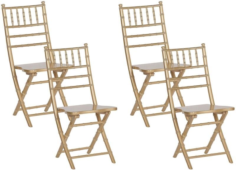 Esszimmerstuhl 4er Set klappbar MACHIAS Buchenholz Gold