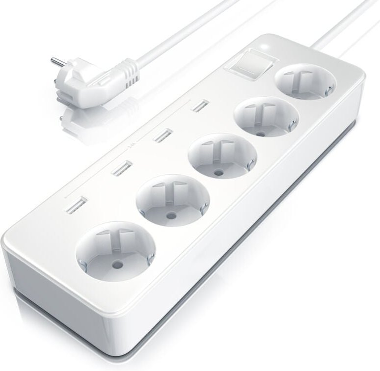 Bearware - Steckdosenleiste Mehrfachsteckdose Steckerleiste 3680W, 5-fach