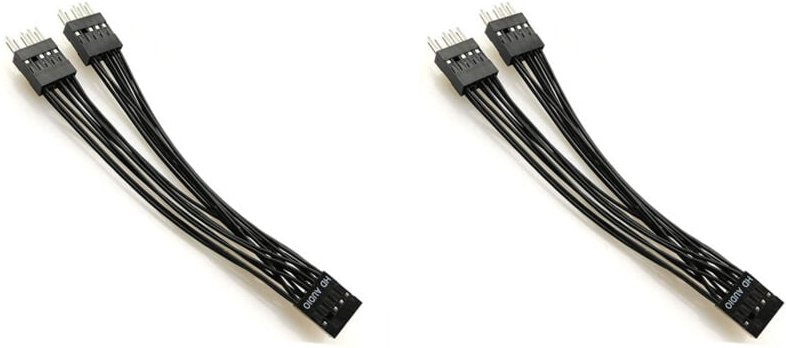 Tlily - Hauptplatine hd Audio VerläNgerung Kabel 9Pin 1 Buchse zu 2 Stecker y Splitter Schwarz für pc diy 10Cm, Pack