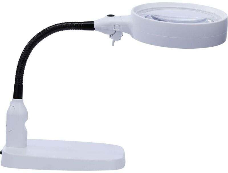 Große 10-fache Vergrößerungslupe mit Licht und Stativ, faltbares Design mit 6-LED-Lupenleuchte für Arbeiten im Nahbereic...