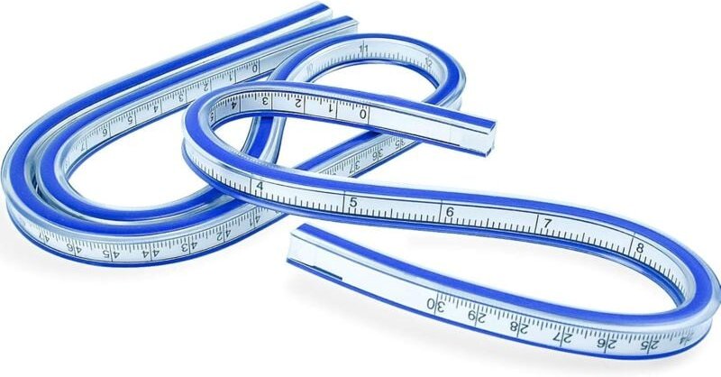 Flexibles Lineal, (30 cm + 60 cm) Kurvenlineal, doppelseitiges kreatives Schlangenlineal für Schule, Studio, Zeichnen, K...