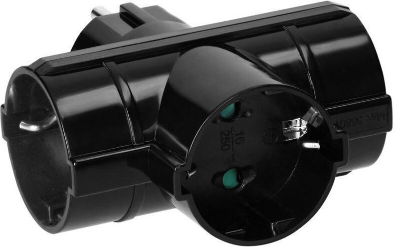 Verteiler 3x2P+Z schwarz OR-AE-13184(GS)/B Schuko