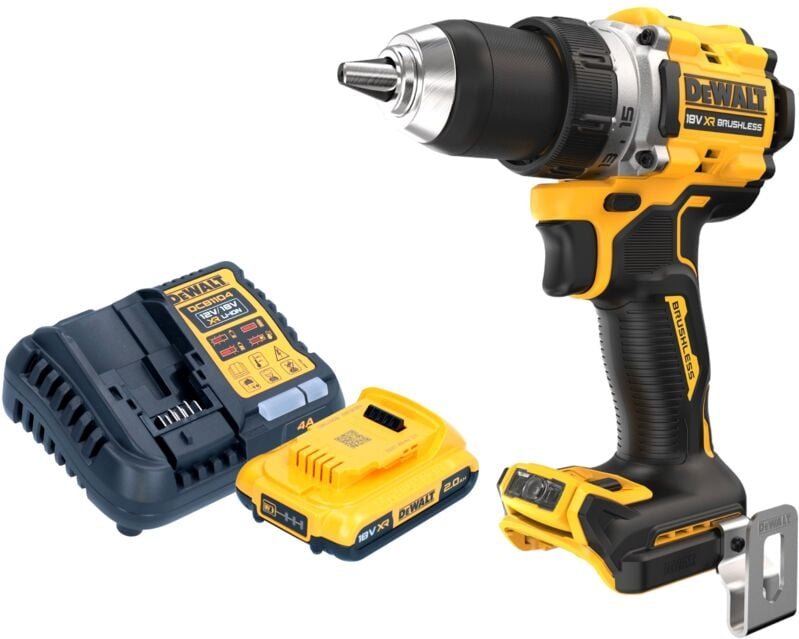 DeWalt DCD 800 D1 Akku Bohrschrauber 18 V 90 Nm Brushless + 1x Akku 2,0 Ah + Ladegerät