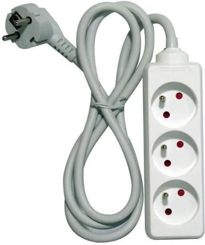 Chacon 48012 3 Ac Outlet (S) 1.5 M White Power Extension Power Extensions (White, Grey, 16 A, 1.5 M)