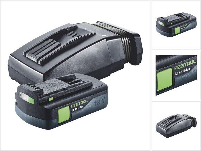 Energie Set 1x bp 18 Li 3,0 c Akku 18 v 3,0 Ah / 3000 mAh Li-Ion ( 577658 ) + tcl 6 Ladegerät ( 201135 ) - Festool