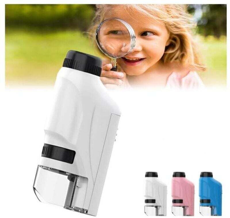 Tragbares Mikroskop, Kinder-Petiscope mit LED-Beleuchtung, tragbares Kindermikroskop, Taschenmikroskop für Kinder, Mini-...