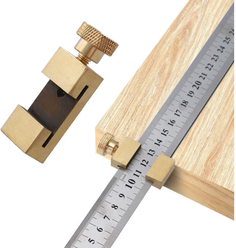 Sollbry - Linealwerkzeug Messing-Stahl-Linealblock, Markierungslehre, Anschlaglineal, Markierungslineal 30 cm, Messingli...