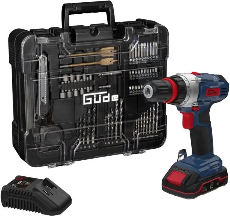 Güde - Akku Bohrschrauber bs 18 - Set 126tlg, 18V E3-Serie mit Koffer