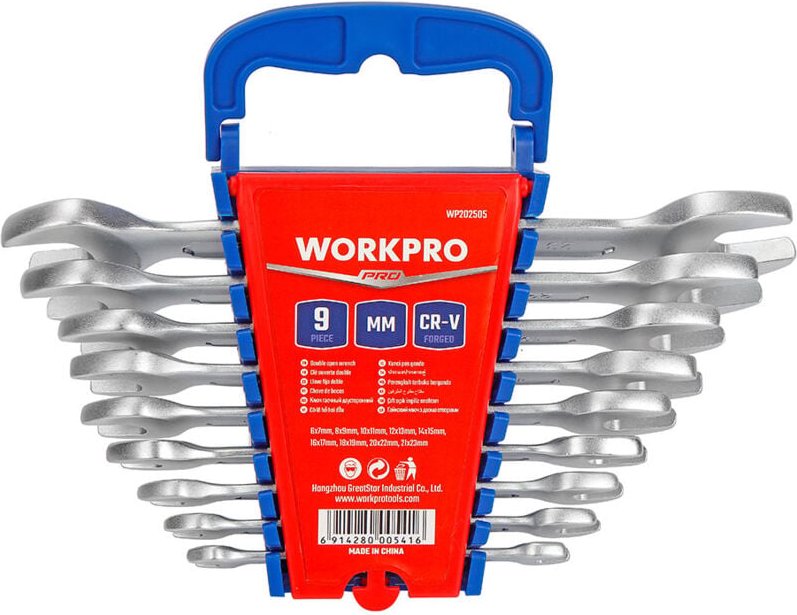 Set mit 9 Workpro festen Schlüsseln