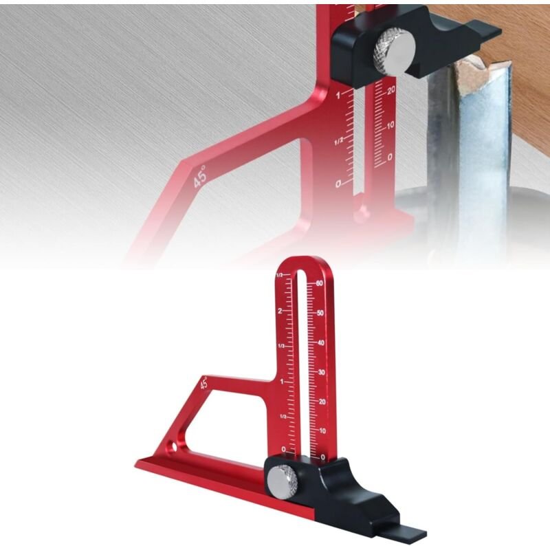 Höhenmesslineal für Kreissägen, einstellbares Präzisions-Tiefenmessgerät von 0 bis 60 mm mit metrischen und imperialen S...