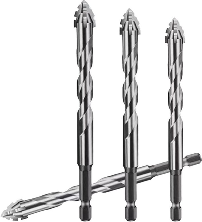 Neuer vierschneidiger Sägezahn-Exzenterbohrer zum Trockenbohren aller Keramikfliesen, Glas, Marmor und Beton, 4-tlg.