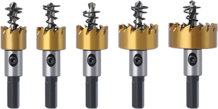 Tlily - 5-teiliges Set mit 16–30 mm Schnellarbeitsstahl-Bohrlochschneidern